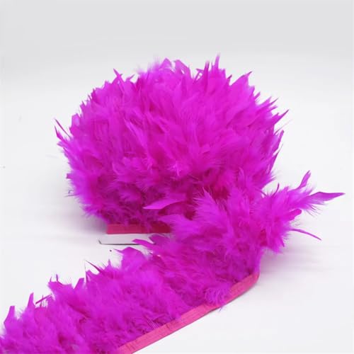 5–10 m lange Türkei-Feder-Bordüre, Fransen-Federband für Hochzeitskleid, Rock, DIY, Fuchsia, 10 m 5–10 m lange Türkei-Feder-Bordüre, Fransen-Federband für Hochzeitskleid, Rock, DIY, Fuchsia, 10 m von Generisch