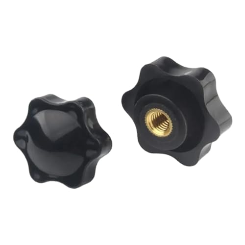 5-10 teile/los m4 m5 m6 M8 M10 Pflaume Bakelit Hand Festziehen Muttern Stern Mechanische Schwarz weiß Daumen Muttern spann Knopf Manuelle Muttern(Black blind,M10 head 38mm 5PCS) von Generisch