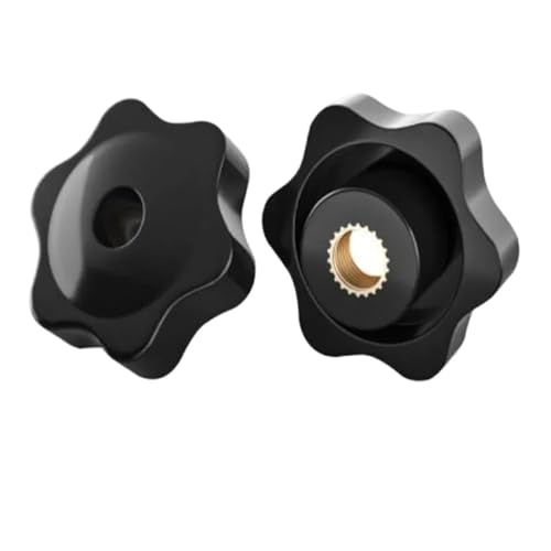 5-10 teile/los m4 m5 m6 M8 M10 Pflaume Bakelit Hand Festziehen Muttern Stern Mechanische Schwarz weiß Daumen Muttern spann Knopf Manuelle Muttern(Black through,M10 head 38mm 5PCS) von Generisch