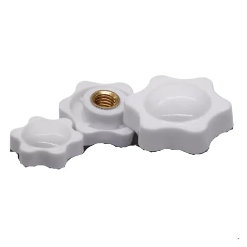 5-10 teile/los m4 m5 m6 M8 M10 Pflaume Bakelit Hand Festziehen Muttern Stern Mechanische Schwarz weiß Daumen Muttern spann Knopf Manuelle Muttern(White blind,M6 head 25mm 10pcs) von Generisch