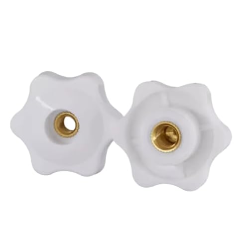 5-10 teile/los m4 m5 m6 M8 M10 Pflaume Bakelit Hand Festziehen Muttern Stern Mechanische Schwarz weiß Daumen Muttern spann Knopf Manuelle Muttern(White through,M10 head 38mm 5PCS) von Generisch