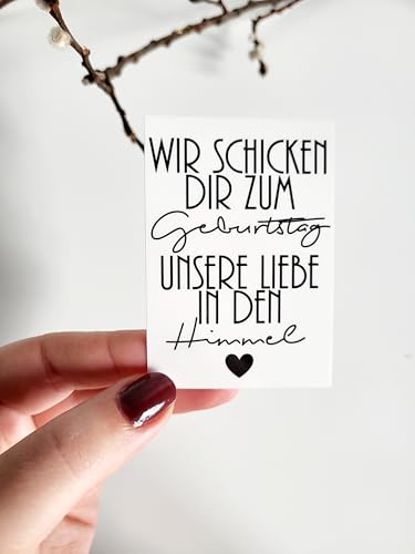 5 Aufkleber für Grabkerzen mit dem Spruch "Wir schicken dir zum Geburtstag unsere Liebe in den Himmel", Sticker Grablichter, Friedhofsdekoration 5 Aufkleber für Grabkerzen mit dem Spruch "Wir schicken dir zum Geburtstag unsere Liebe in den Himmel", Sticker Grablichter, Friedhofsdekoration von Generisch
