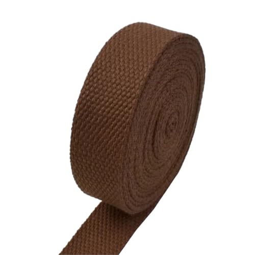 5 Meter Baumwollgurtband 20–50 mm Breite Canvas Hosenträgerband Dekorative Nähzubehör Bastelband Material(10Coffee,25mm) von Generisch