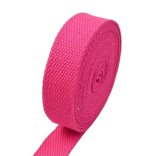 5 Meter Baumwollgurtband 20–50 mm Breite Canvas Hosenträgerband Dekorative Nähzubehör Bastelband Material(2HotPink,50mm) von Generisch