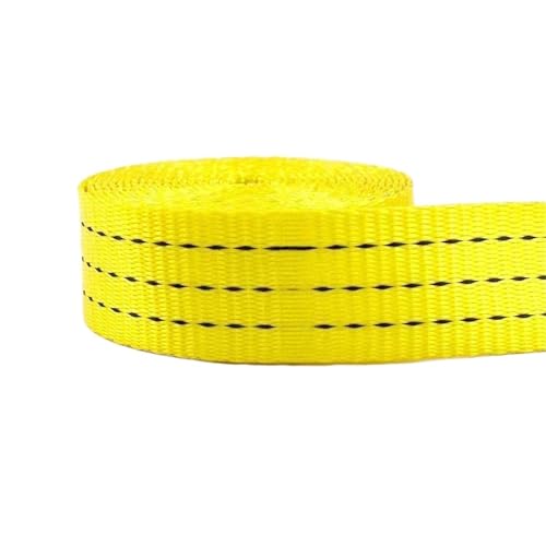 5 Meter Nylon-Gurtband, 25 mm, 38 mm, 50 mm Breite, für DIY-Näh-Rucksackgurte, Schrägband, Bastelprojekte(Yellow-38mm) von Generisch