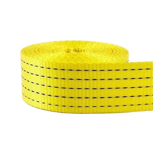 5 Meter Nylon-Gurtband, 25 mm, 38 mm, 50 mm Breite, für DIY-Näh-Rucksackgurte, Schrägband, Bastelprojekte(Yellow-50mm) von Generisch