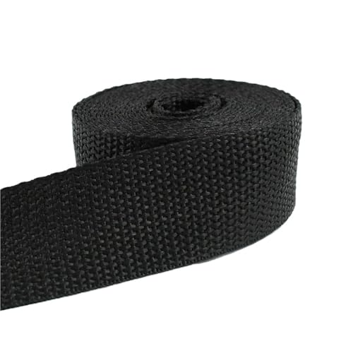 5 Meter Nylon Gurtband 20–50 mm Breite Dekorative Band Nähen Bias Tape Craft Strap Supplies(Black,25mm) von Generisch