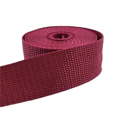 5 Meter Nylon Gurtband 20–50 mm Breite Dekorative Band Nähen Bias Tape Craft Strap Supplies(Dark Red,38mm) von Generisch