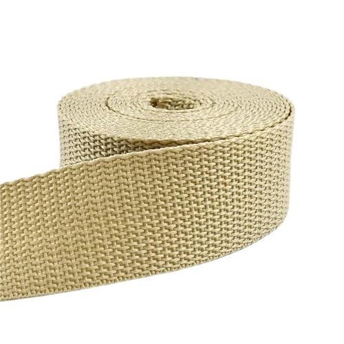 5 Meter Nylon Gurtband 20–50 mm Breite Dekorative Band Nähen Bias Tape Craft Strap Supplies(Khaki,50mm) von Generisch