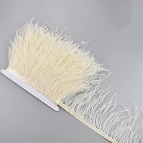 5 Meter Straußenfederband, 10–15 cm, Quaste, Fransenborte, Nähen, Rock, Kleidung, Accessoires, Hochzeit, Beige, Weiß 5 Meter Straußenfederband, 10–15 cm, Quaste, Fransenborte, Nähen, Rock, Kleidung, Accessoires, Hochzeit, Beige, Weiß von Generisch