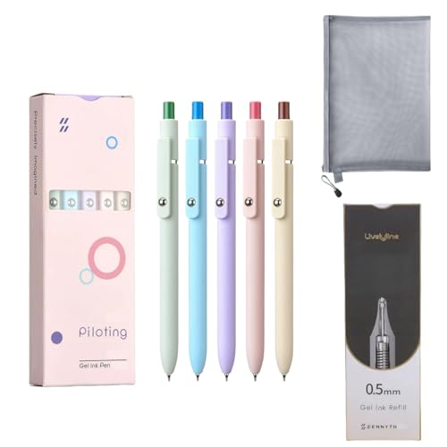 5 PCS Gel Ink Pens,0.7mm Medium Tip Black Ink Roller Ball Pen with Storage Bag Pen Lead,Smooth Writing Quick Drying Pens for Note Taking,Office,Day Supplies 5 PCS Gel Ink Pens,0.7mm Medium Tip Black Ink Roller Ball Pen with Storage Bag Pen Lead,Smooth Writing Quick Drying Pens for Note Taking,Office,Day Supplies von Generisch