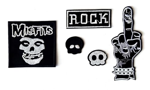 5 Stück Biker Rocker Iron-On Patch Aufbügler Aufnäher - Totenkopf, Mittelfinger Aufbügler PA-140 5 Stück Biker Rocker Iron-On Patch Aufbügler Aufnäher - Totenkopf, Mittelfinger Aufbügler PA-140 von Generisch
