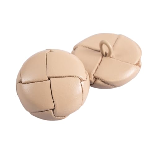 5 Stück Lederknöpfe, handgefertigt, 15/18/21/23/25mm, Mehrere Farben Lederbezogene Knöpfe für Anzug, Kleid, Nähzubehör für Mäntel und Jacken (Khaki, 25mm) von Generisch