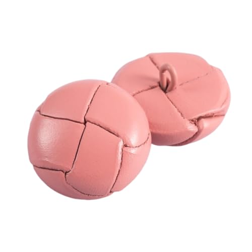 5 Stück Lederknöpfe, handgefertigt, 15/18/21/23/25mm, Mehrere Farben Lederbezogene Knöpfe für Anzug, Kleid, Nähzubehör für Mäntel und Jacken (Rosa, 23mm) von Generisch
