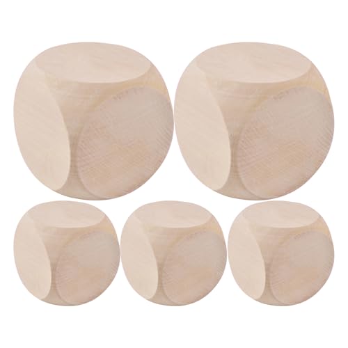 5 Stück Leere Würfel Unbemalte 6-Seitige Klötze Mit Runden Ecken Blanko Holzwürfel Leere Spielwürfel Blank Unlackiertes Holz Sechsseitig Für Brettspiele 5 Stück Leere Würfel Unbemalte 6-Seitige Klötze Mit Runden Ecken Blanko Holzwürfel Leere Spielwürfel Blank Unlackiertes Holz Sechsseitig Für Brettspiele von Generisch