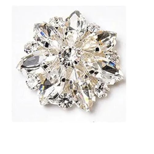 5 Stück exquisite modische Strass-Knöpfe mit flacher Rückseite, Kristallglas-Knöpfe zum Nähen, Pullover, Dekoration, Bekleidungszubehör von Generisch