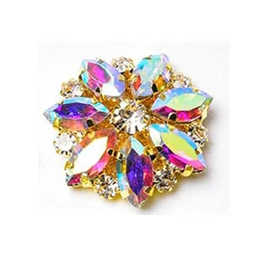 5 Stück exquisite modische Strass-Knöpfe mit flacher Rückseite, Kristallglas-Knöpfe zum Nähen, Pullover, Dekoration, Bekleidungszubehör von Generisch