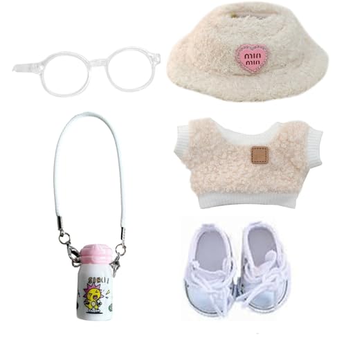 5-Teiliges Puppenkleidung Set für 17cm Puppen Outfit mit Kleidung, Herzförmigem Samthut, Wasserflasche, Brille & Canvas Schuhen Zubehörset für Rollenspiel & Geschenkideen Ohne Puppe 5-Teiliges Puppenkleidung Set für 17cm Puppen Outfit mit Kleidung, Herzförmigem Samthut, Wasserflasche, Brille & Canvas Schuhen Zubehörset für Rollenspiel & Geschenkideen Ohne Puppe von Generisch