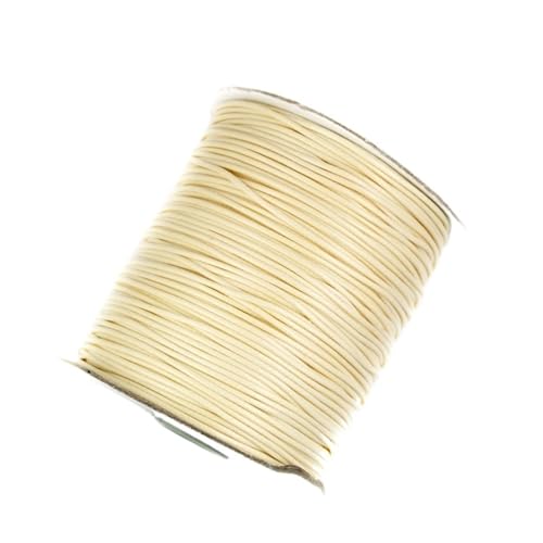 5 m Lederschnur, gewachste Kordel, Baumwollfaden, Schnur, Halskettenseil for die Schmuckherstellung, DIY-Armbandzubehör, 1 mm, 1,5 mm, 2 mm(20 Beige,2mm) von Generisch