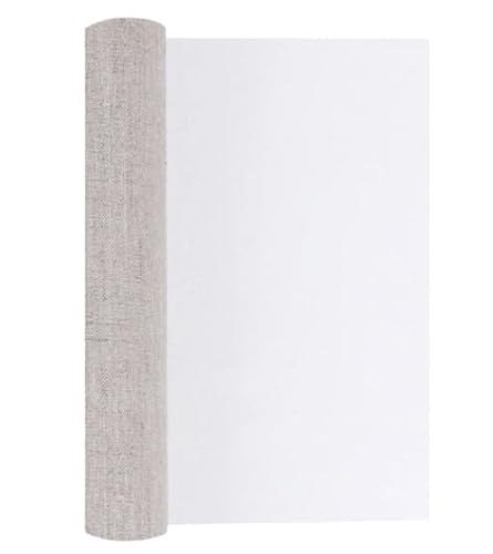 5 m Leinen-Leinwandrolle, 28 cm breit, gespannte Malleinwand für Acryl und Öl, Künstlerbedarf für alle Farbarten, verbesserte Haftung, ideal für kreative Projekte von Generisch