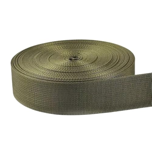 5 m langes, dekoratives Nylon-Jacquard-Gurtband, 20–50 mm, für Nähen von Schultertaschengurten, Kleidergürteln, Schrägband, Bastelzubehör(Army Green,32mm) von Generisch