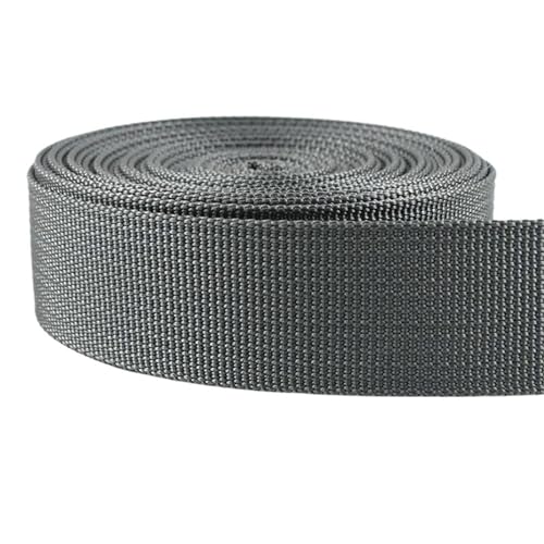 5 m langes, dekoratives Nylon-Jacquard-Gurtband, 20–50 mm, für Nähen von Schultertaschengurten, Kleidergürteln, Schrägband, Bastelzubehör(Gray,38mm) von Generisch