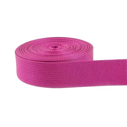5 m langes, dekoratives Nylon-Jacquard-Gurtband, 20–50 mm, für Nähen von Schultertaschengurten, Kleidergürteln, Schrägband, Bastelzubehör(Hot Pink,25mm) von Generisch