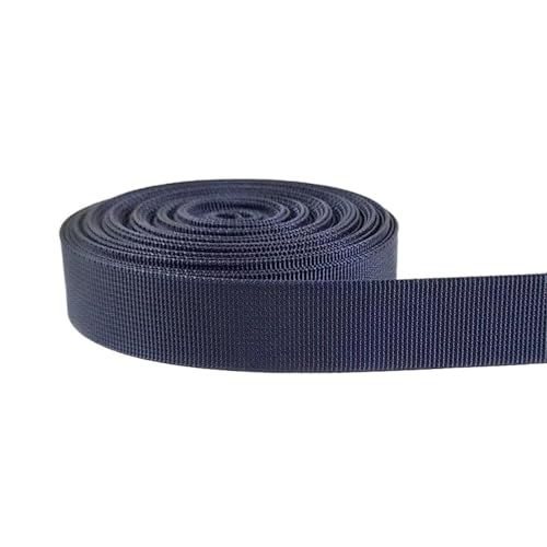 5 m langes, dekoratives Nylon-Jacquard-Gurtband, 20–50 mm, für Nähen von Schultertaschengurten, Kleidergürteln, Schrägband, Bastelzubehör(Navy Blue,38mm) von Generisch