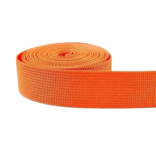 5 m langes, dekoratives Nylon-Jacquard-Gurtband, 20–50 mm, für Nähen von Schultertaschengurten, Kleidergürteln, Schrägband, Bastelzubehör(Orange,32mm) von Generisch