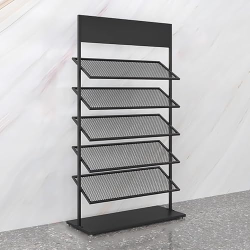 5-stöckiges Metall-Porzellan-Fliesen-Display-Rack, geschlitzter Bodenständer für Baustoffproben, ideal für Ausstellungshallen und Vitrinen von Generisch