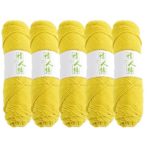 5 x 100 g Knäuel mit verschiedenen Tufting-Garnen, farbiges Milch-Baumwollgarn, 8-fädiges Strickgarn für Tuftingpistole und Stanznadel, 3 mm Häkelnadel-Garn für Teppich/Pullover/Schal von Generisch