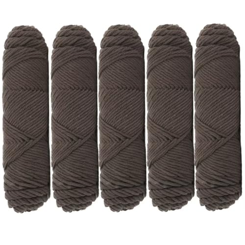 5 x 100 g Knäuel mit verschiedenen Tufting-Garnen, farbiges Milch-Baumwollgarn, 8-fädiges Strickgarn für Tuftingpistole und Stanznadel, 3 mm Häkelnadel-Garn für Teppich/Pullover/Schal von Generisch