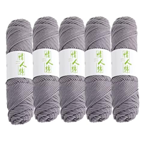 5 x 100 g Knäuel mit verschiedenen Tufting-Garnen, farbiges Milch-Baumwollgarn, 8-fädiges Strickgarn für Tuftingpistole und Stanznadel, 3 mm Häkelnadel-Garn für Teppich/Pullover/Schal von Generisch