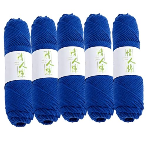 5 x 100 g Knäuel mit verschiedenen Tufting-Garnen, farbiges Milch-Baumwollgarn, 8-fädiges Strickgarn für Tuftingpistole und Stanznadel, 3 mm Häkelnadel-Garn für Teppich/Pullover/Schal von Generisch