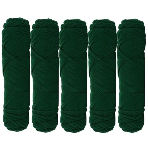 5 x 100 g Knäuel mit verschiedenen Tufting-Garnen, farbiges Milch-Baumwollgarn, 8-fädiges Strickgarn für Tuftingpistole und Stanznadel, 3 mm Häkelnadel-Garn für Teppich/Pullover/Schal von Generisch