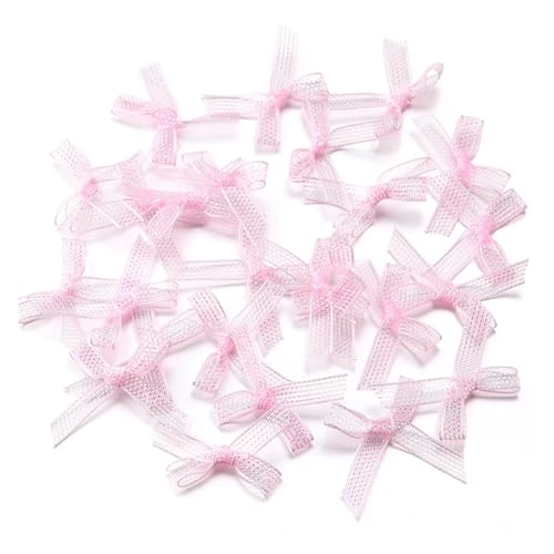 50/100/200 Stück Organza-Mini-Bänder, Chiffon-Bogen, Blumen for DIY-Handwerk, Nagelkunst, Dekoration, Haarnadel, Bekleidungszubehör(50Pcs,Light pink) von Generisch