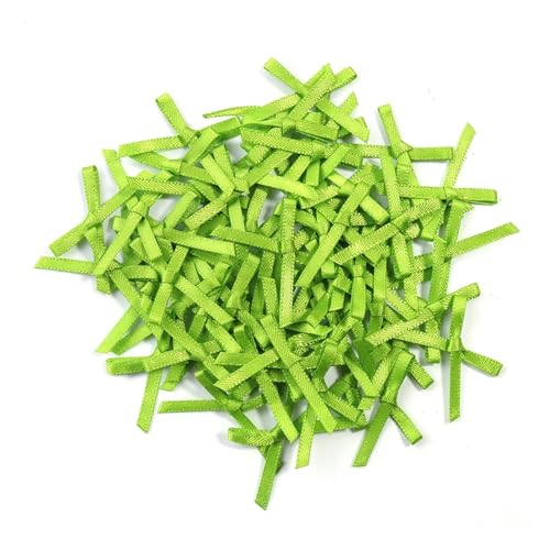 50/100 Stück 2,5 x 3 cm Schleifen aus Satinband, kleine Schleifenblume for Basteldekoration, Handarbeit, DIY, Partydekoration, Zubehör(Fruit green,50pcs) von Generisch