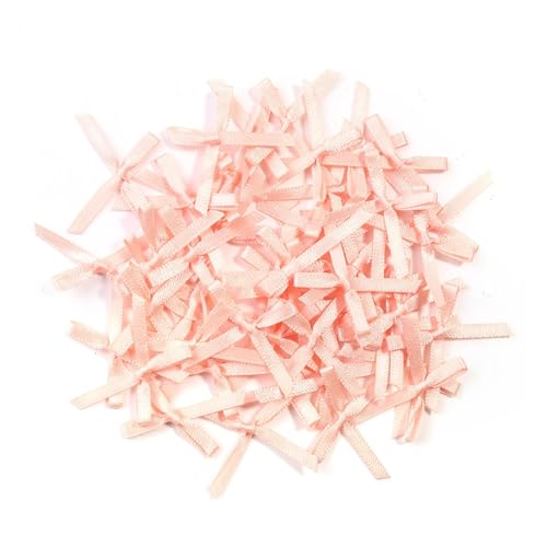 50/100 Stück 2,5 x 3 cm Schleifen aus Satinband, kleine Schleifenblume for Basteldekoration, Handarbeit, DIY, Partydekoration, Zubehör(Pink,50pcs) von Generisch