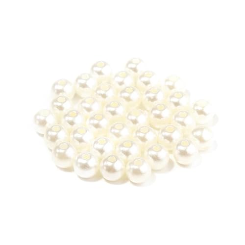 50-1000 teile/los Runde ABS Imitation Perle Perlen Lose Perlen Kunststoff Acryl Spacer Perlen for Schmuck Machen Diy Armband Halskette(Beige,12mm x 50pcs) von Generisch