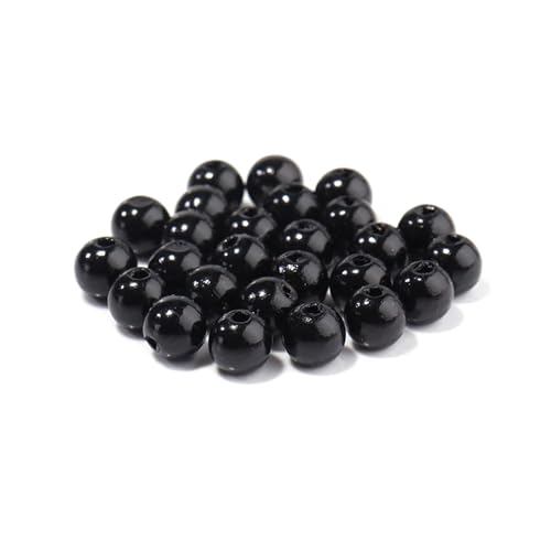 50-1000 teile/los Runde ABS Imitation Perle Perlen Lose Perlen Kunststoff Acryl Spacer Perlen for Schmuck Machen Diy Armband Halskette(Black Hole,4mm x 1000PCS) von Generisch