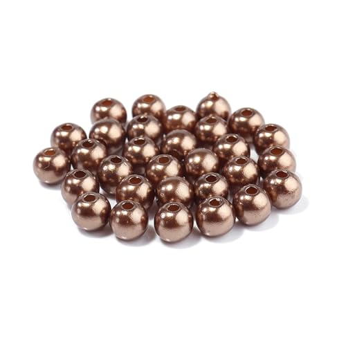 50-1000 teile/los Runde ABS Imitation Perle Perlen Lose Perlen Kunststoff Acryl Spacer Perlen for Schmuck Machen Diy Armband Halskette(Coffee,8mm x 100PCS) von Generisch