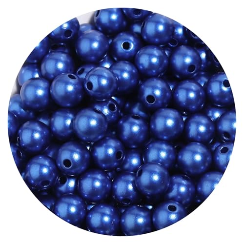 50-1000 teile/los Runde ABS Imitation Perle Perlen Lose Perlen Kunststoff Acryl Spacer Perlen for Schmuck Machen Diy Armband Halskette(Dark blue,6mm x 300PCS) von Generisch