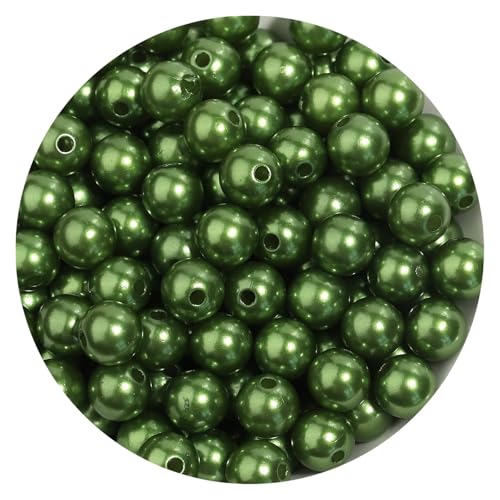 50-1000 teile/los Runde ABS Imitation Perle Perlen Lose Perlen Kunststoff Acryl Spacer Perlen for Schmuck Machen Diy Armband Halskette(Dark green,4mm x 1000PCS) von Generisch