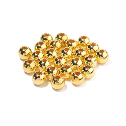 50-1000 teile/los Runde ABS Imitation Perle Perlen Lose Perlen Kunststoff Acryl Spacer Perlen for Schmuck Machen Diy Armband Halskette(Gold,10mm x 100PCS) von Generisch