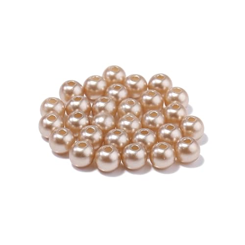 50-1000 teile/los Runde ABS Imitation Perle Perlen Lose Perlen Kunststoff Acryl Spacer Perlen for Schmuck Machen Diy Armband Halskette(Light brown,12mm x 50pcs) von Generisch