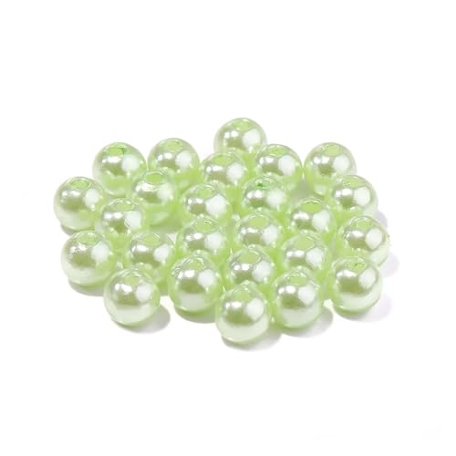50-1000 teile/los Runde ABS Imitation Perle Perlen Lose Perlen Kunststoff Acryl Spacer Perlen for Schmuck Machen Diy Armband Halskette(Light green,8mm x 100PCS) von Generisch