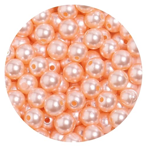 50-1000 teile/los Runde ABS Imitation Perle Perlen Lose Perlen Kunststoff Acryl Spacer Perlen for Schmuck Machen Diy Armband Halskette(Orange,6mm x 300PCS) von Generisch