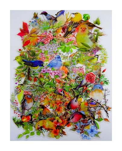 50 Aufkleber Summertime Vogel Blume Papagei von 3 bis 7 cm Comic Scrapbook Sticker Deko MU K346 von Generisch