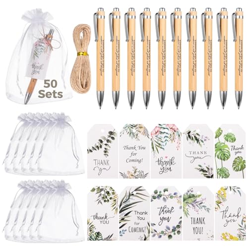 50 Bambus-Kugelschreiber mit grünen Pflanzen-Themen, Dankeskarten, Geschenkset, Organzabeutel im Lieferumfang enthalten 50 Bambus-Kugelschreiber mit grünen Pflanzen-Themen, Dankeskarten, Geschenkset, Organzabeutel im Lieferumfang enthalten von Generisch