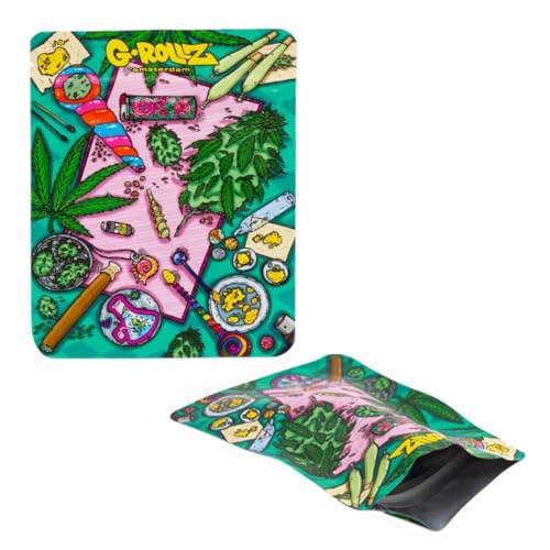 50 G-Rollz Smellproof Zip Bags Druckverschlussbeutel geruchtsdicht Tüten, diverse Motive (Amsterdam Picnic) von Generisch